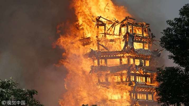 Highest+Buddhist+Pagoda+in+China+burns+to+ashes