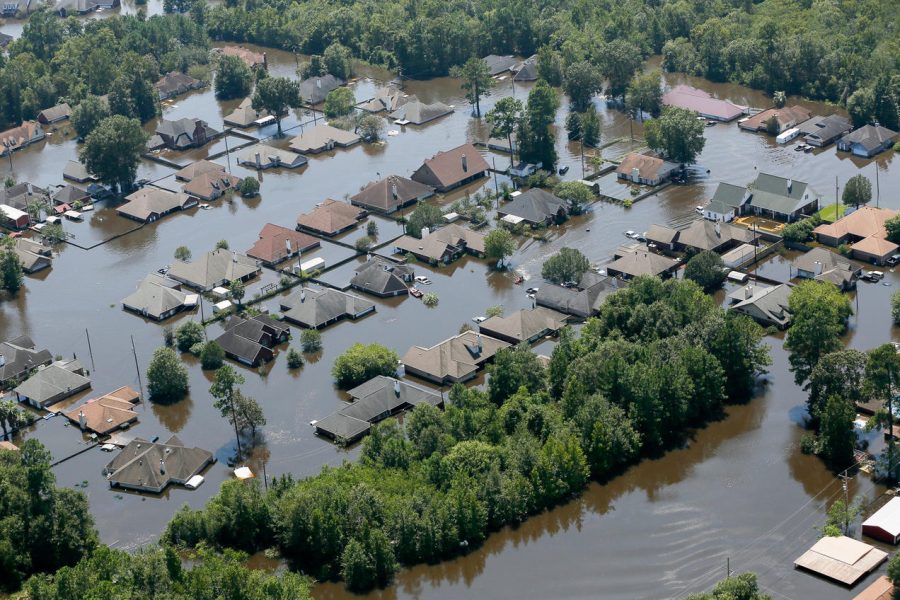 A neighborhood in Port Arthur, Texas, flooded by Hurricane Harvey. August 31, 2017.