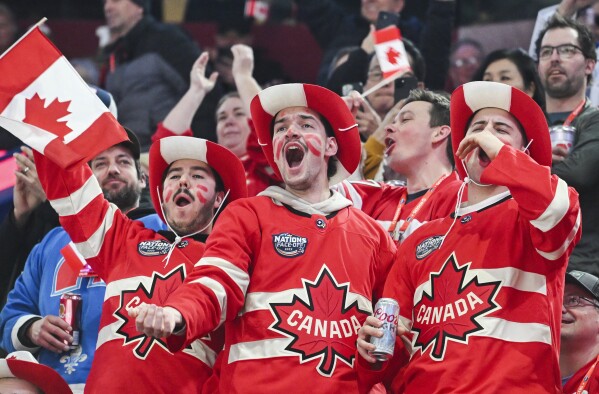 Canadian fans booing at the USA national anthem